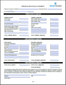 DS Personal Financial Statement (PFS)